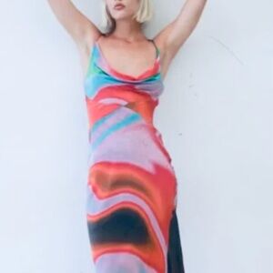 Multicolor Abstract Women's Dress